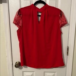 Night out Red Lace Sleeve Women's Top